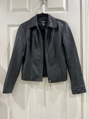 DKNY vintage leather jacket size 2
